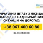 В Україні запрацював цілодобовий Штаб з ліквідації наслідків надзвичайних ситуацій  на дорогах 