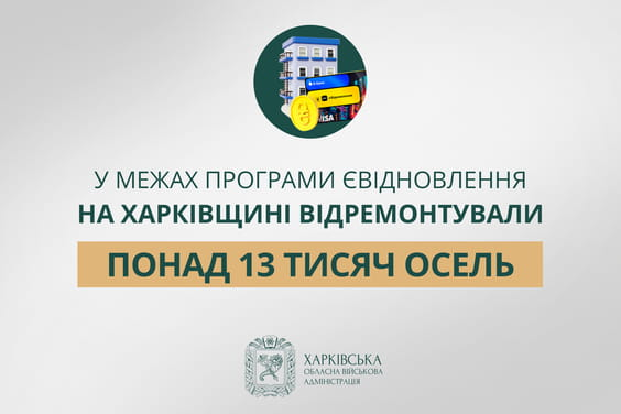 «У межах програми єВідновлення на Харківщині відремонтували понад 13 тисяч осель», — Олег Синєгубов