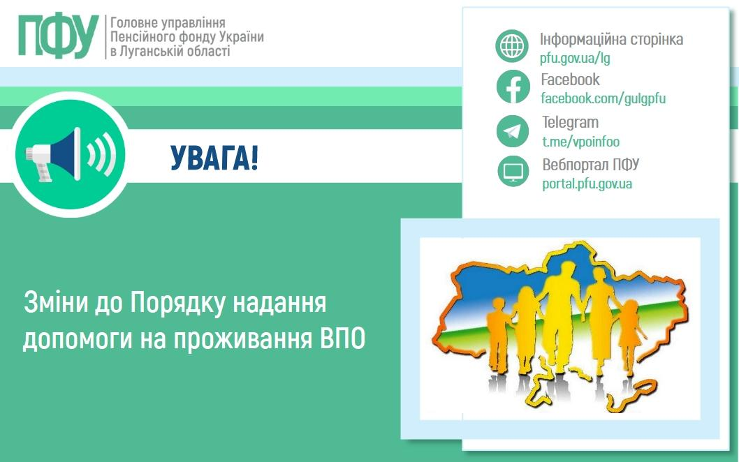 Зміни до Порядку надання допомоги на проживання ВПО
