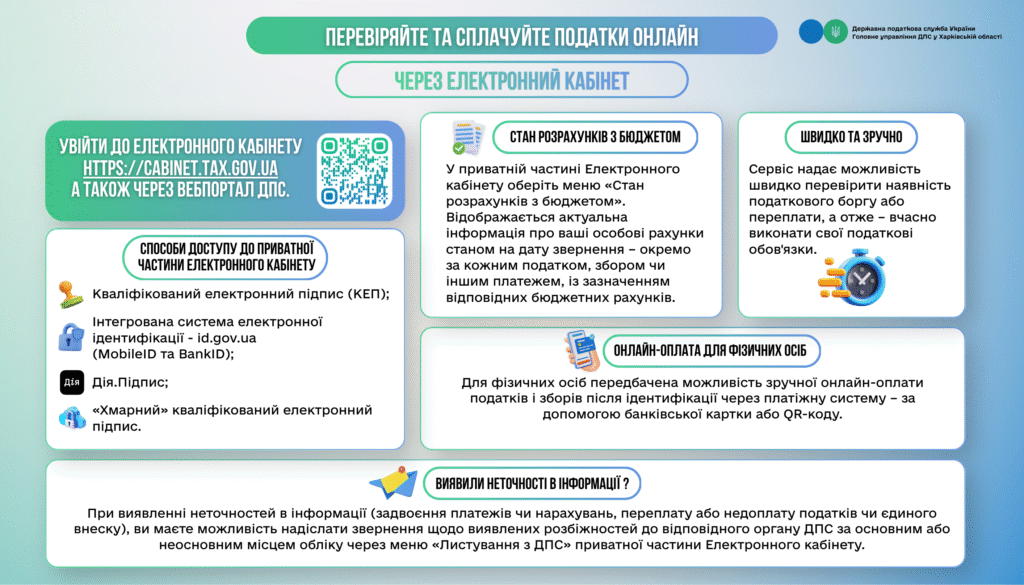 Перевіряйте та сплачуйте податки онлайн