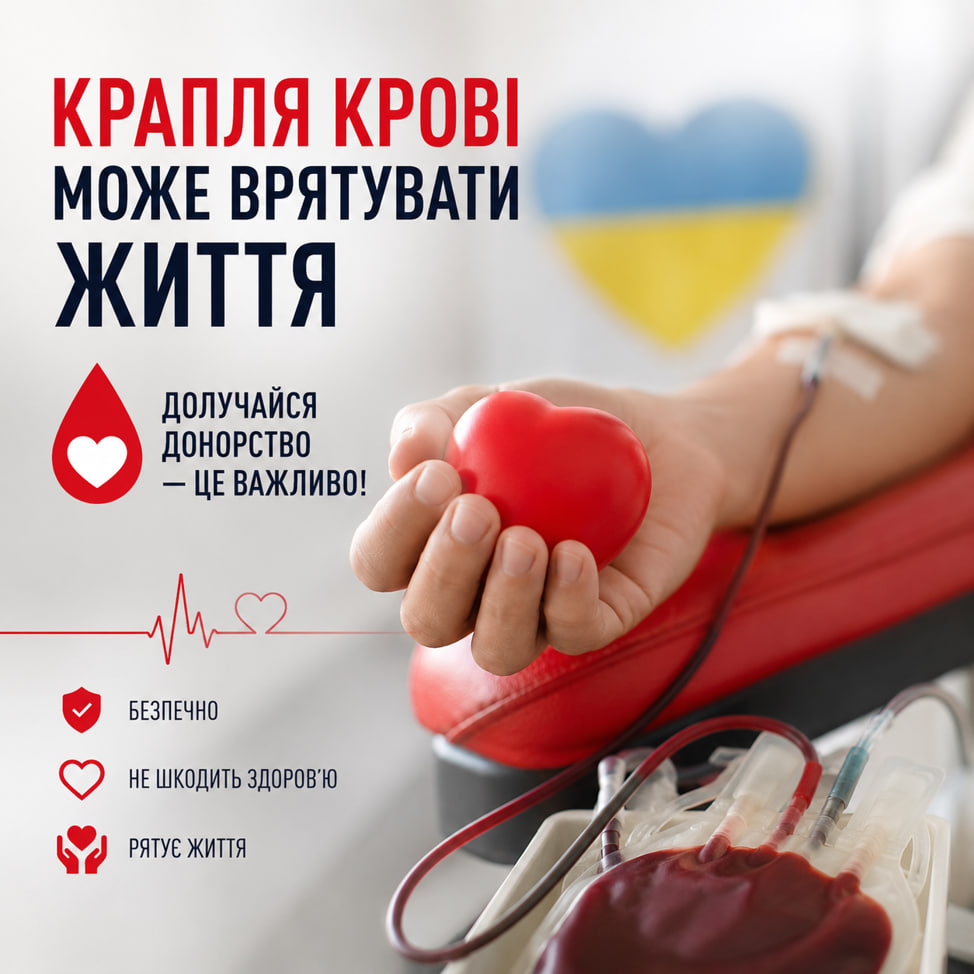 Допоможемо врятувати життя! Важливість донорства крові в умовах сьогодення