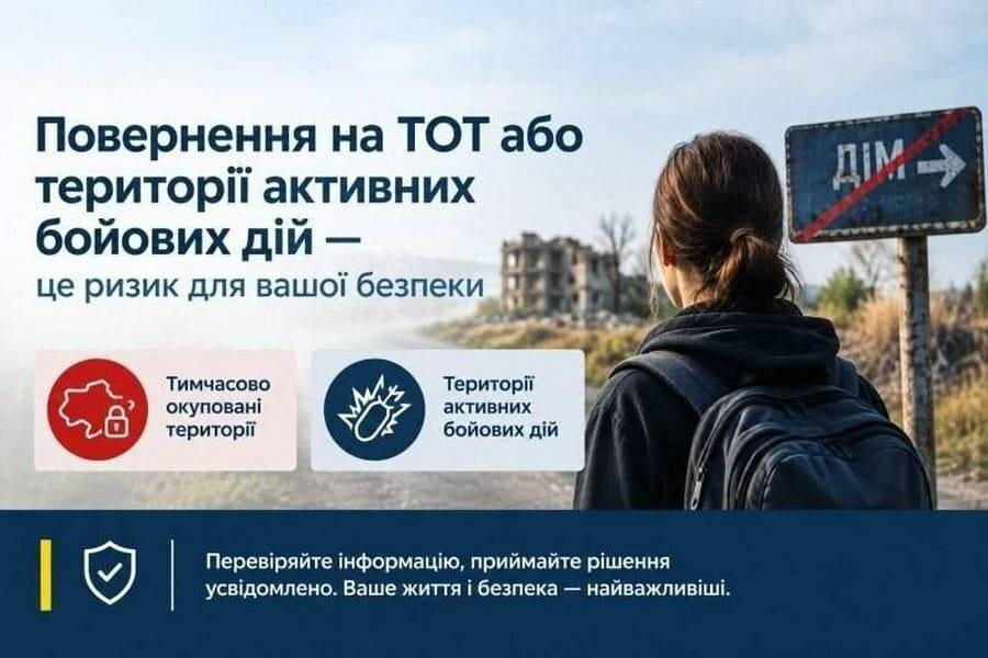 ВАЖЛИВО: Безпекові ризики та небезпека повернення на тимчасово окуповані території й території активних бойових