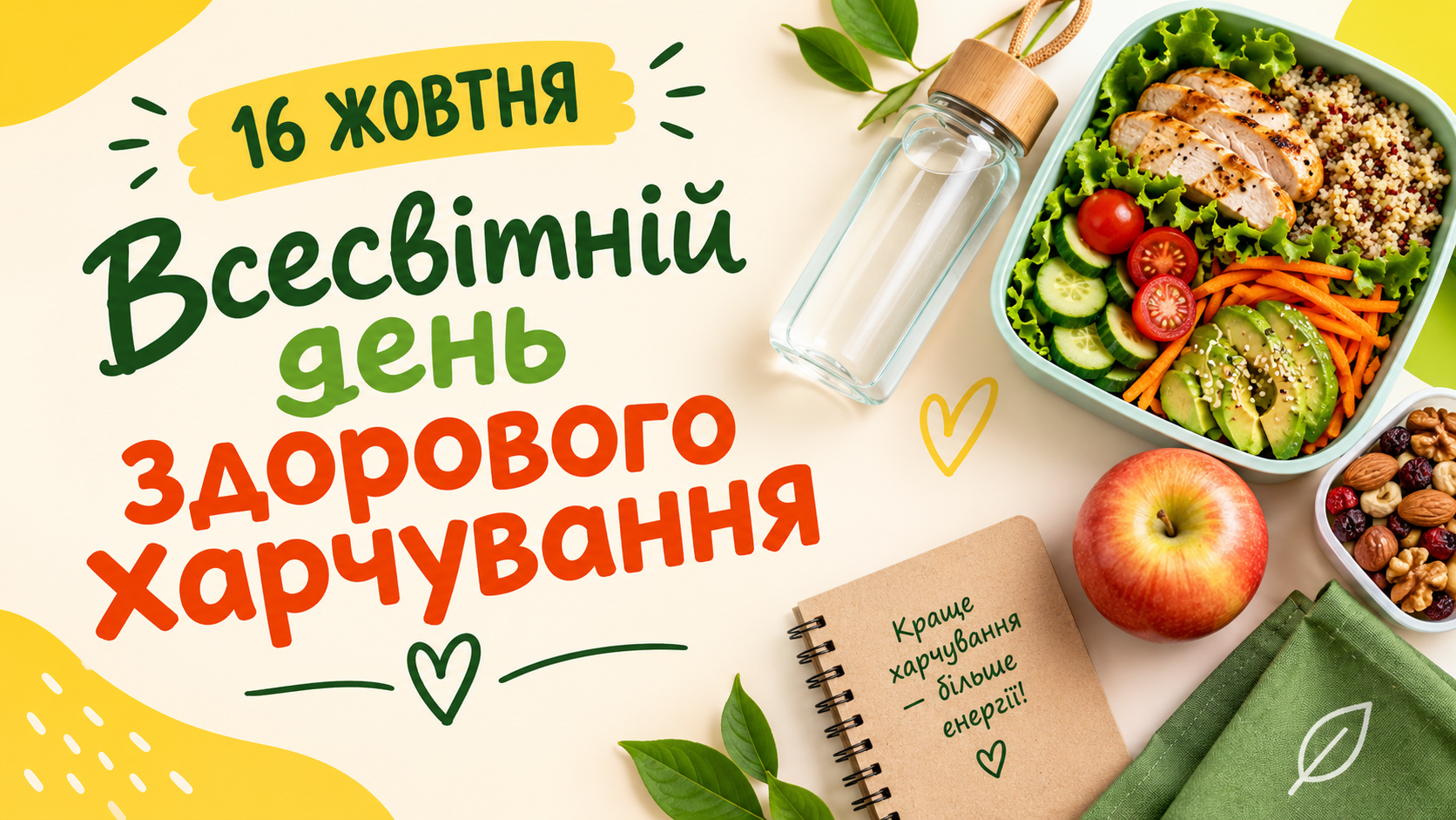 16 жовтня — Всесвітній день здорового харчування